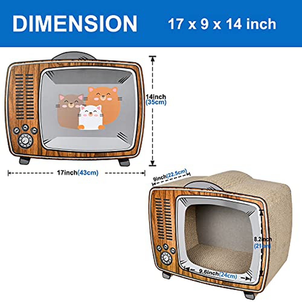 TV Cat Scratcher Cardboard Lounge Bed - Simple Deluxe