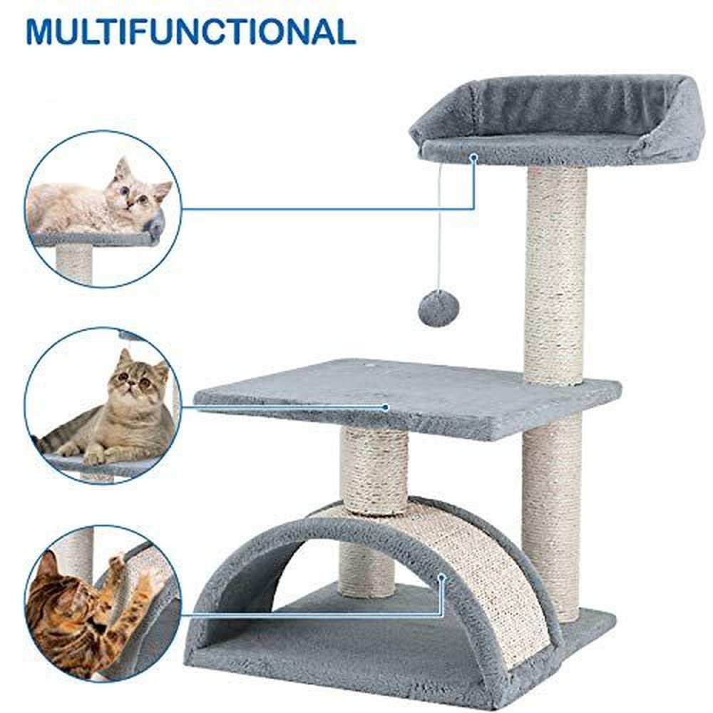 Cat Tree Condo with Scratching Post Cat Tower Pet 24.4 inch - Simple Deluxe
