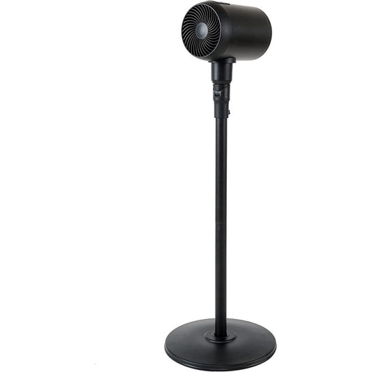 Metal Drum Jet Pedestal Fan with Remote Control Black-7 Inch - Simple Deluxe