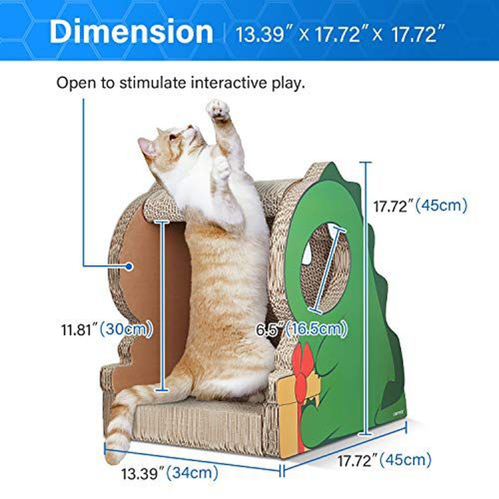 Dinosaur Shape Cat Scratching House Bed Furniture Protector - Simple Deluxe