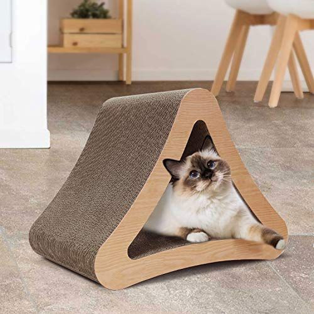 3-Sided Triangle Cat Scratching Post Scratcher Cardboard - Simple Deluxe