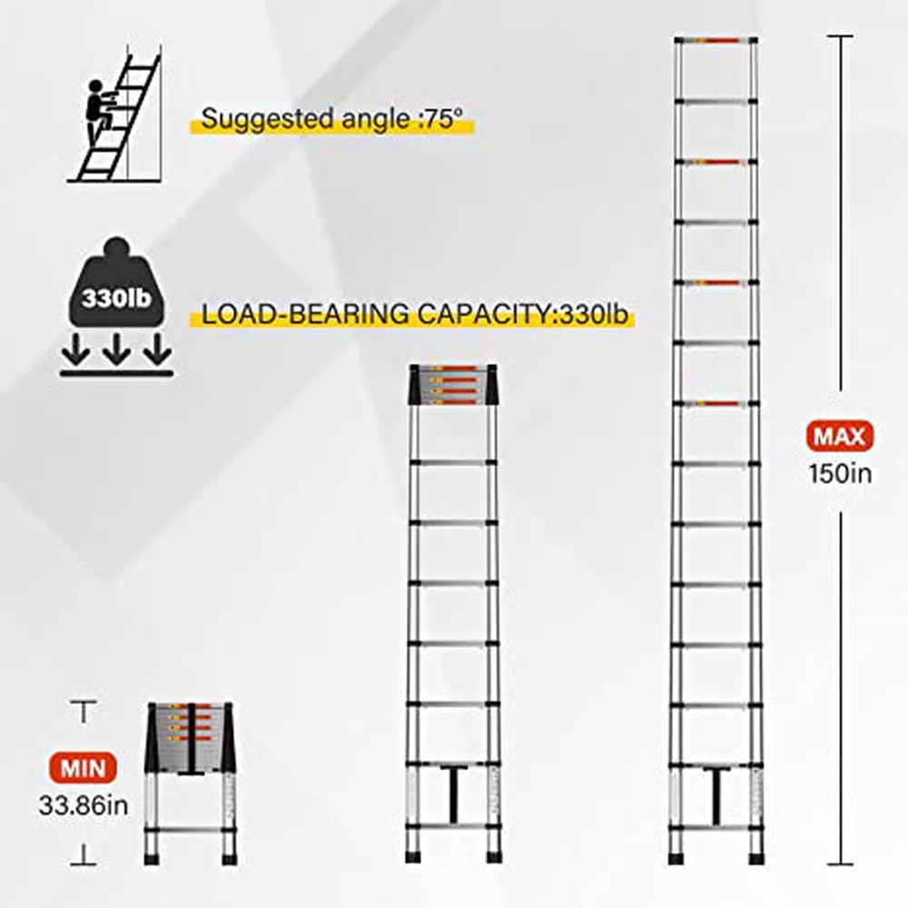 Simple Deluxe Telescoping Ladder 12.5FT - Simple Deluxe