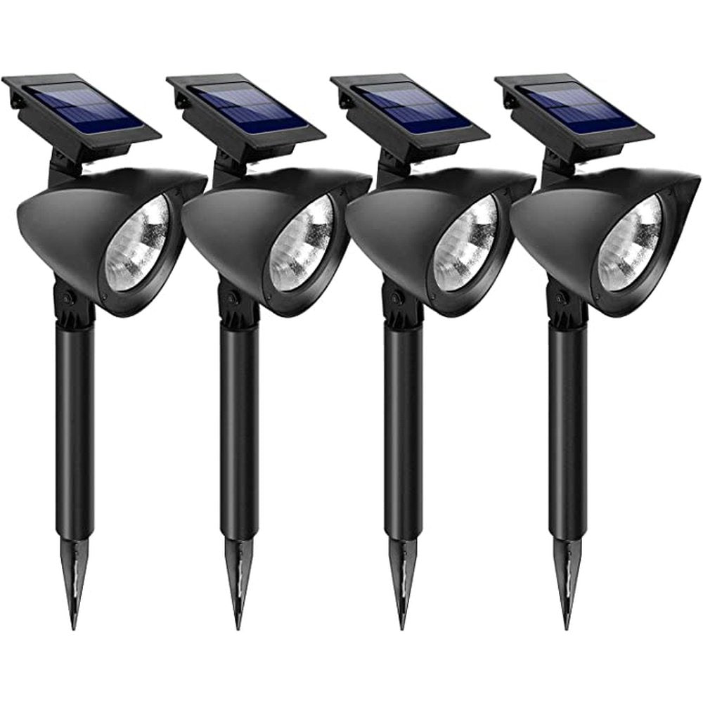 Simple Deluxe LED Solar Spotlights Outdoor Bright Adjustable In-Ground Light Landscape Light Security Lighting, 4 Pack, Black - Simple Deluxe