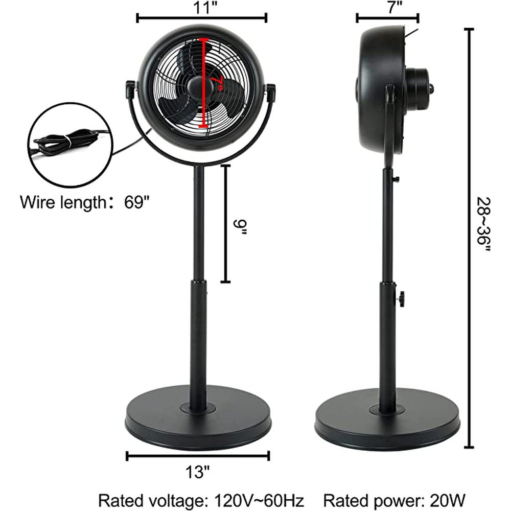 Industrial Retro Adjustable Height Pedestal Stand,8 Inch, Black - Simple Deluxe