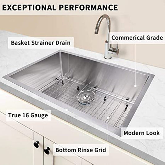 Simple Deluxe 32-Inch Undermount Workstation Kitchen Sink - Simple Deluxe