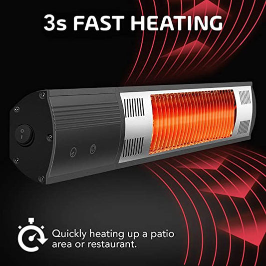 Simple Deluxe Wall Mounted Infrared Heater Patio Outdoor Balcony, Courtyard Space Heater With Remote Control - Simple Deluxe