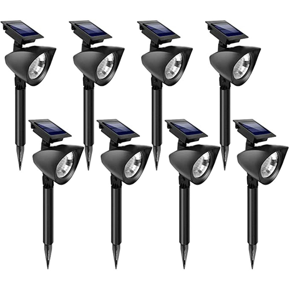 Simple Deluxe LED Solar Spotlights Outdoor Bright Adjustable In-Ground Light Landscape Light Security Lighting, 8 Pack, Black - Simple Deluxe
