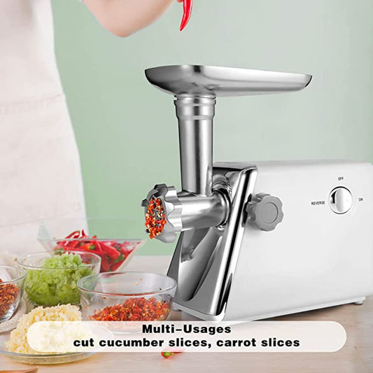 Simple Deluxe Electric Meat Grinder, Heavy Duty Meat Mincer, Food Grinder with Sausage & Kubbe Kit, 3 Grinder Plates, 600W Power, Easy to Clean and Install, Suitable for Home Kitchen, White - Simple Deluxe