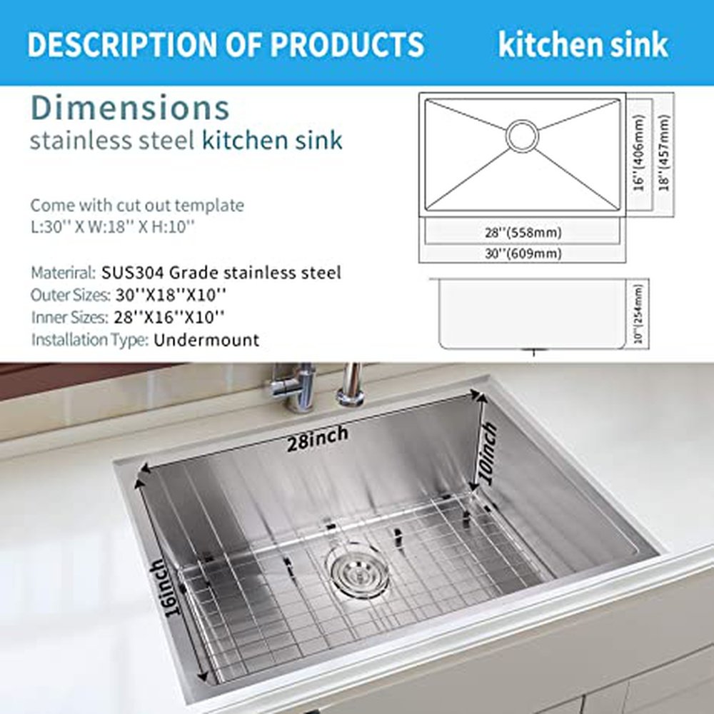 Simple Deluxe 30-Inch Undermount Workstation Kitchen Sink - Simple Deluxe