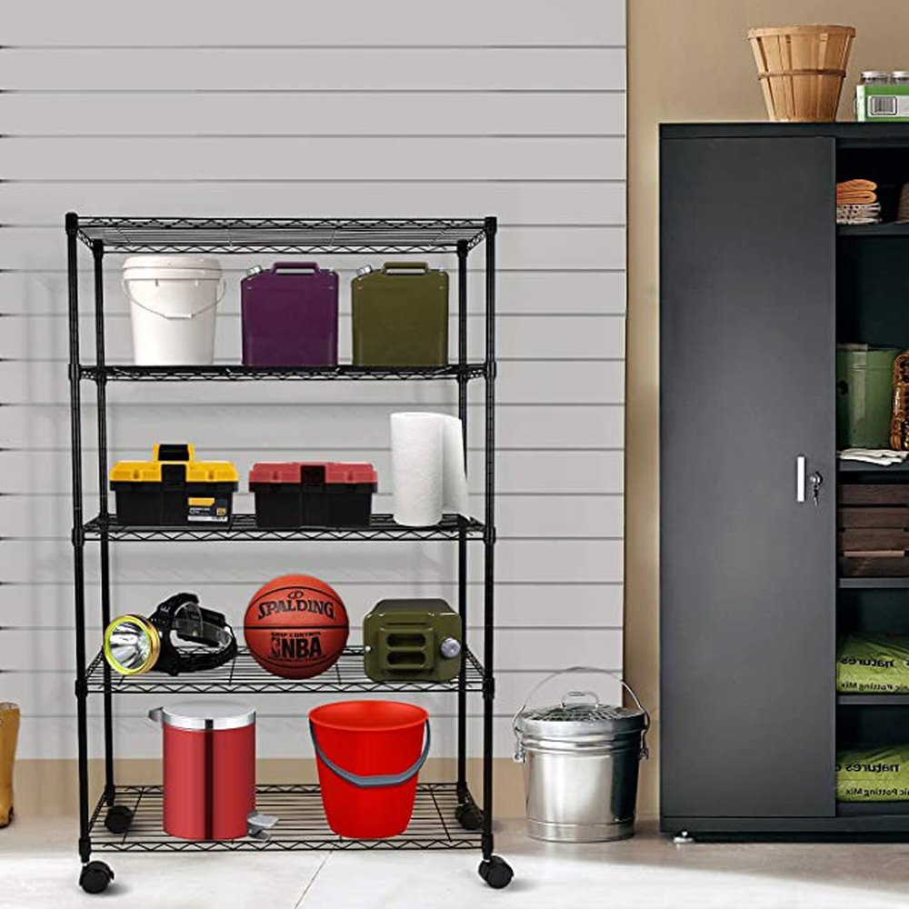 5-Tier Heavy Duty Storage Shelving Unit ,Black,36Lx14Wx60H inch, 1 Pack - Simple Deluxe