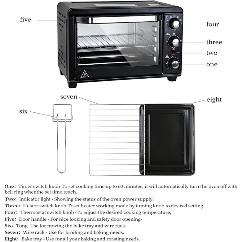 Simple Deluxe Toaster Oven with 20Litres Capacity, Compact Size Countertop Toaster - Simple Deluxe