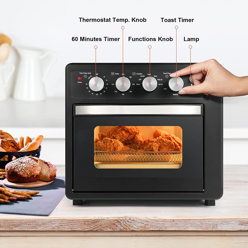 Simple Deluxe Air Fryer Oven, Toaster Oven Air Fryer Combo, Family Size Air Fryer Oven with Rotisserie and Dehydrator - Simple Deluxe