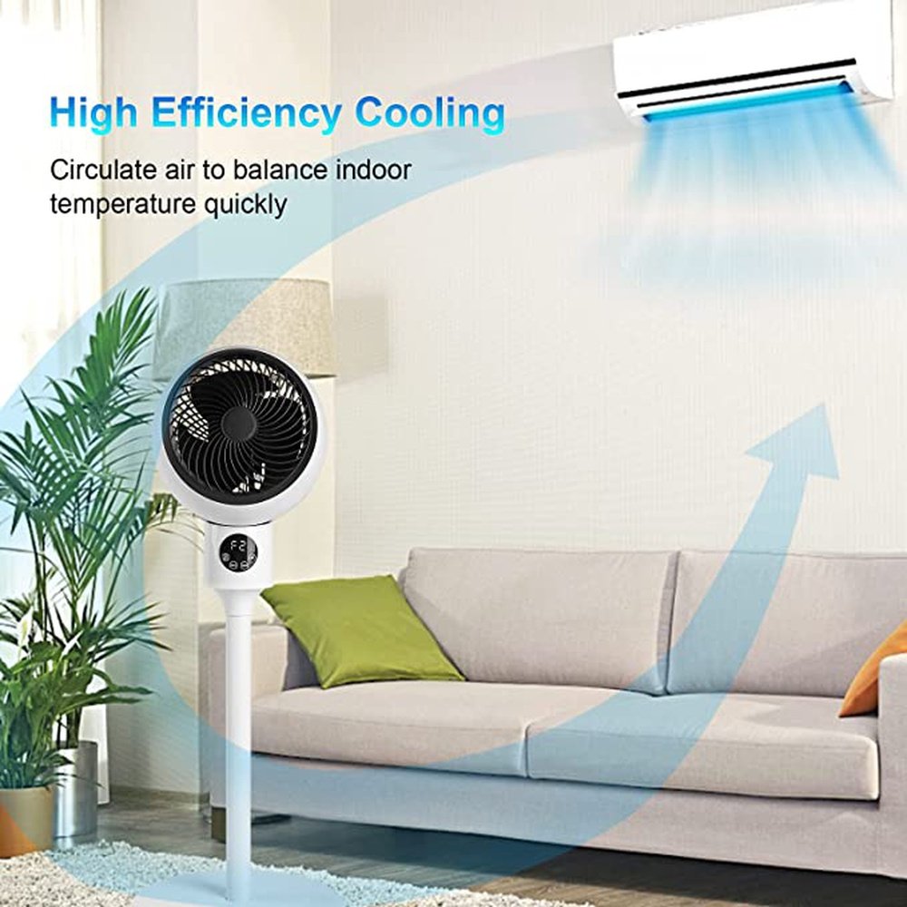 Simple Deluxe Circulating Stand Fan for Home Bedroom with Remote - Simple Deluxe