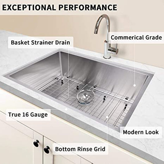 Simple Deluxe 30-Inch Undermount Workstation Kitchen Sink - Simple Deluxe