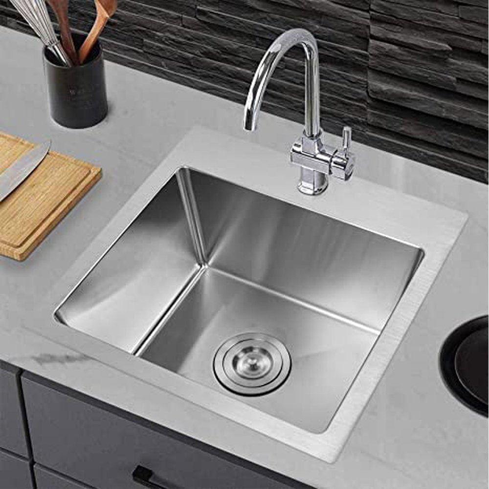 Simple Deluxe 15-Inch Top-Mount Workstation Kitchen Sink - Simple Deluxe