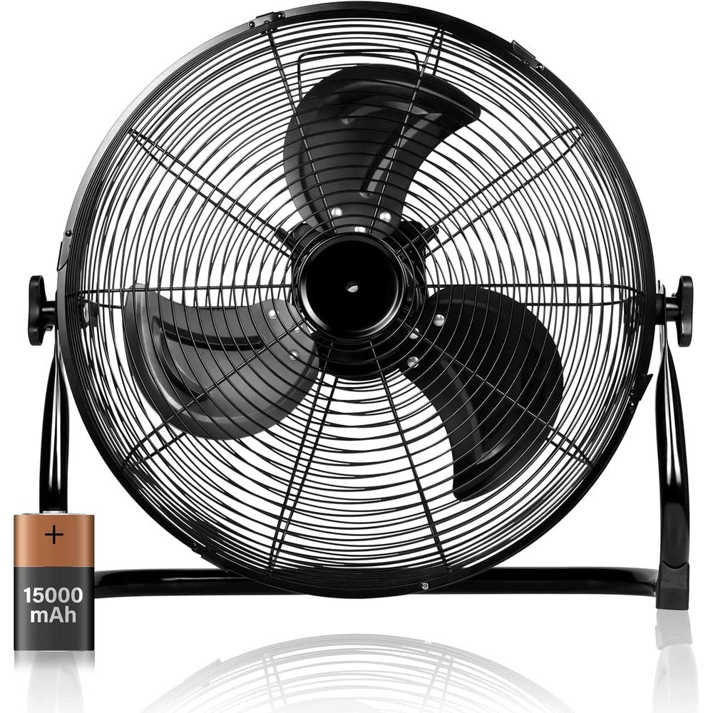 Rechargeable Cordless Floor Fan 16-Inch, High Velocity Floor Fan With 360-Degree Tilt, - Simple Deluxe