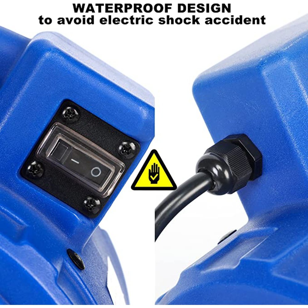 Simple Deluxe 305 CFM Mini Floor Blower Fan for Water Damage, Blue, 12 Inch - Simple Deluxe