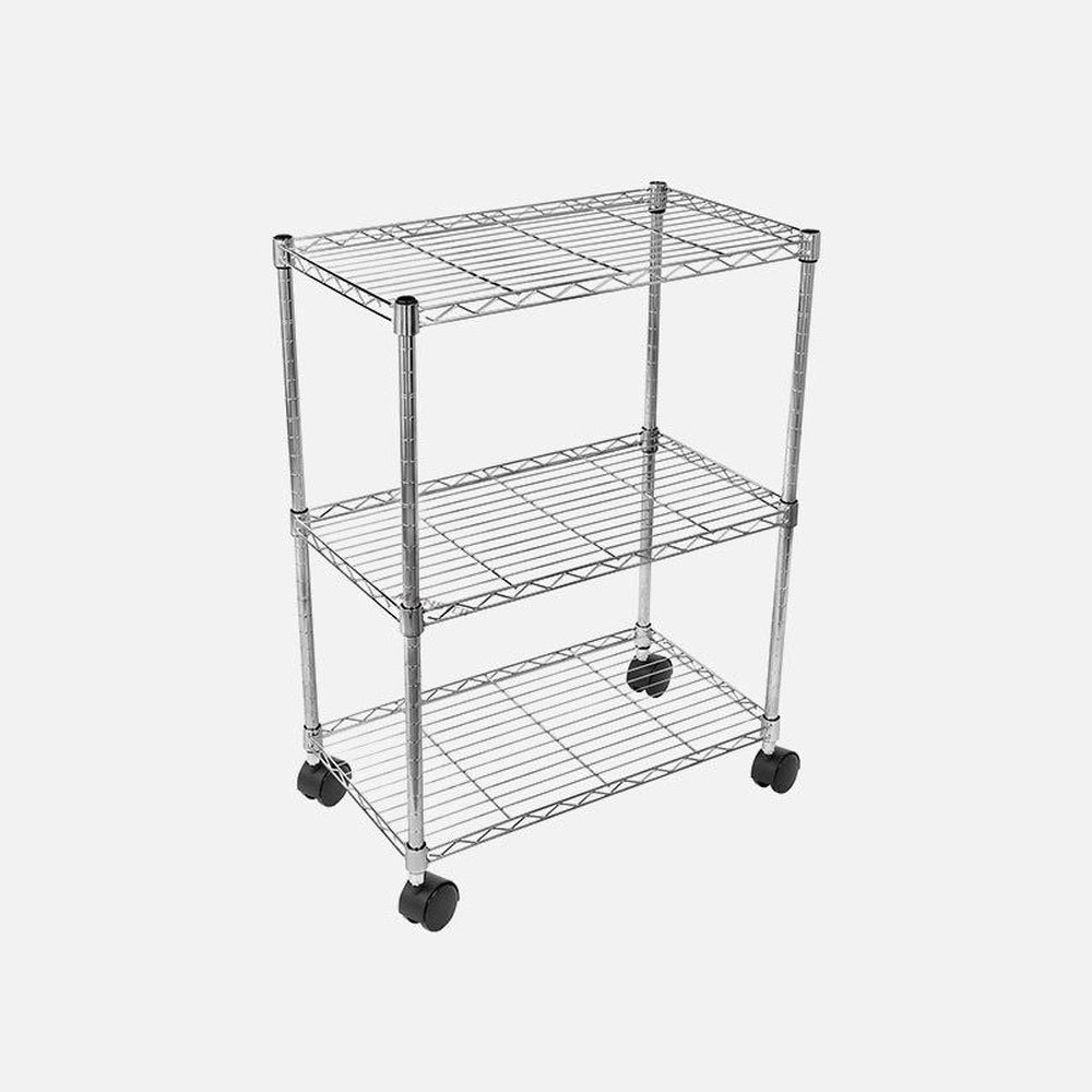 Adjustable Steel Storage Chrome Shelves 3-Tier - Simple Deluxe