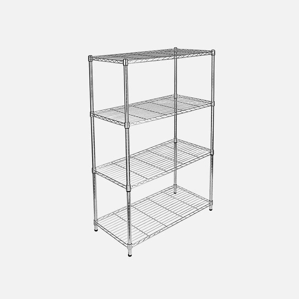 Adjustable Steel Storage Chrome Shelves 4-Tier (Wider) - Simple Deluxe