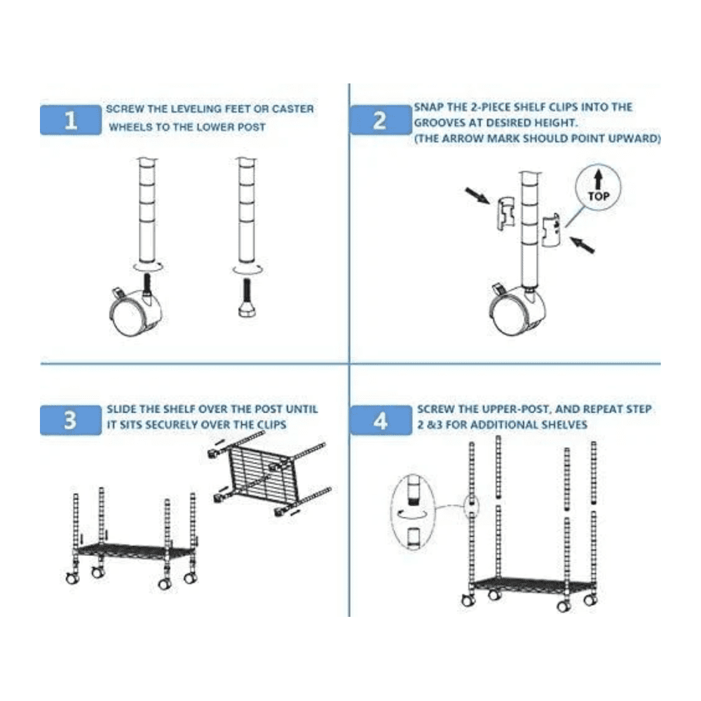 Adjustable Steel Storage Chrome Shelves 3-Tier (Higher) - Simple Deluxe