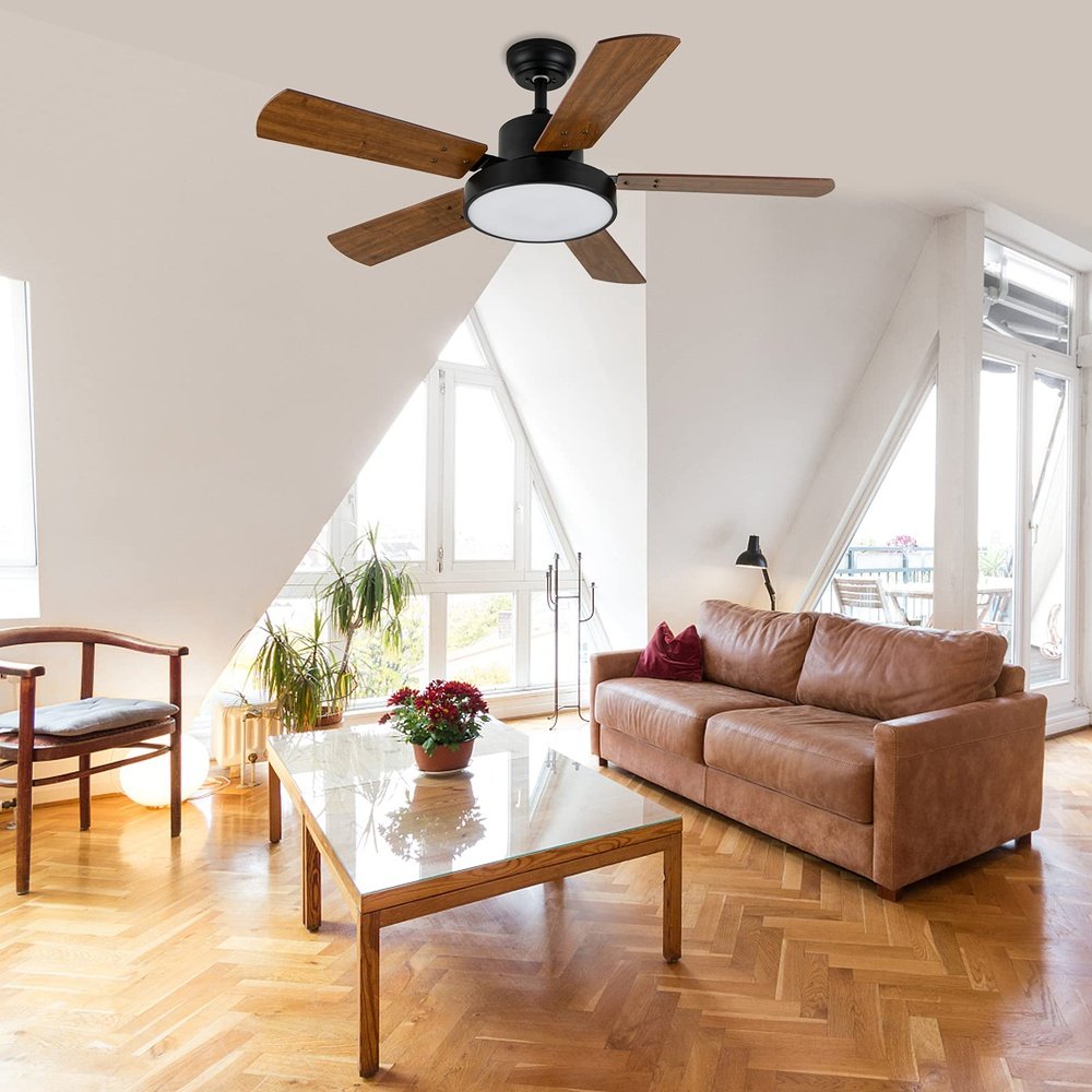 Modern LED Light Ceiling Fan Bronze 44-inch - Simple Deluxe