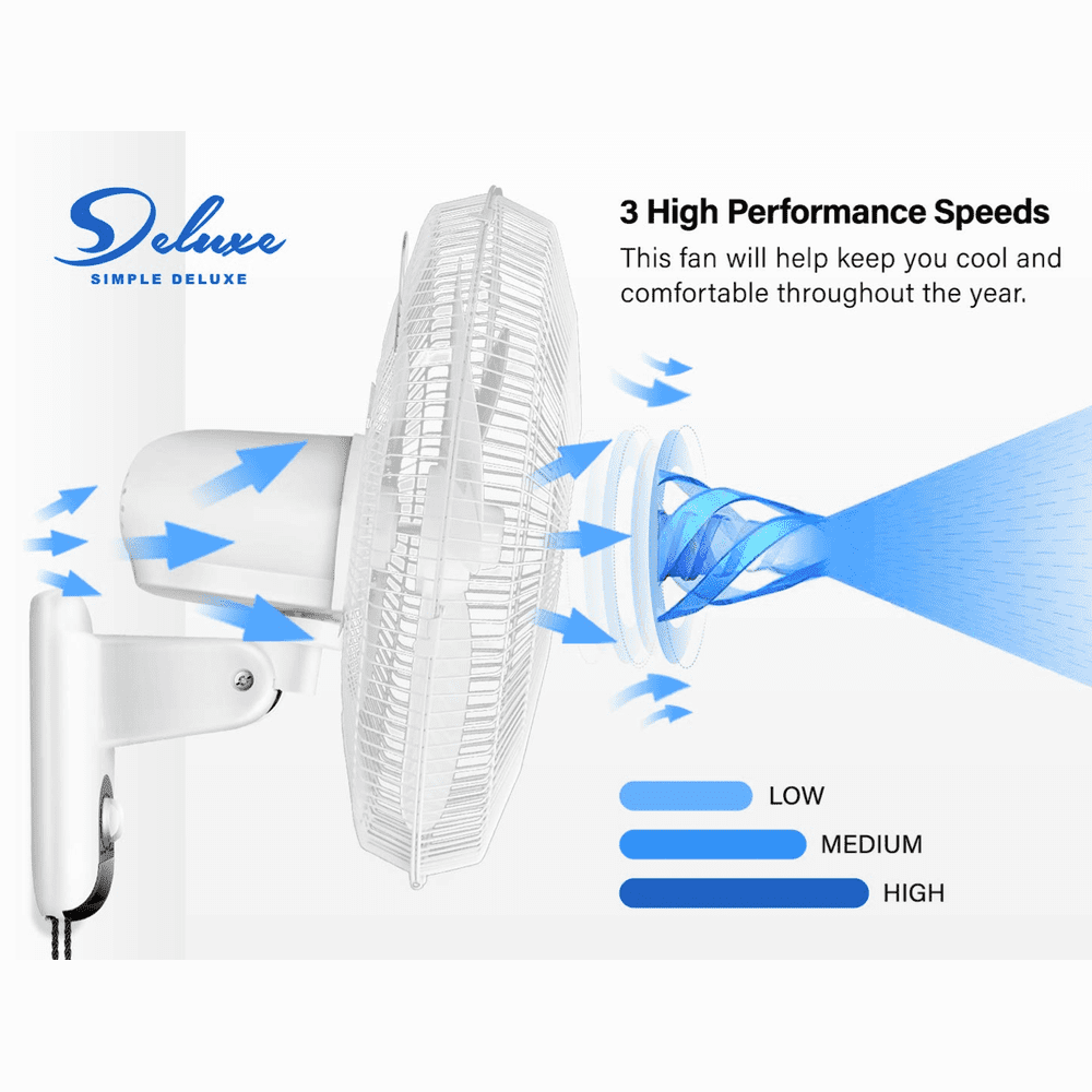 Digital Household Wall Mount Fan -16inch - Simple Deluxe