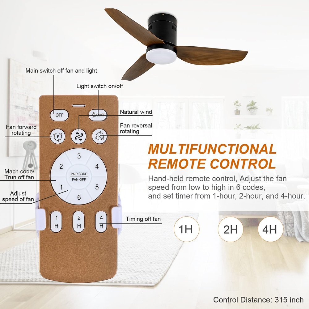 Modern LED Light Ceiling Fan Farmhouse Bronze 40inch - Simple Deluxe