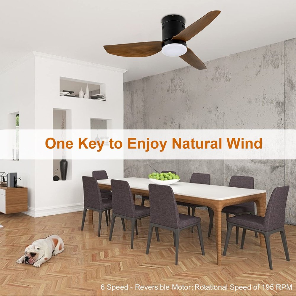 Modern LED Light Ceiling Fan Farmhouse Bronze 40inch - Simple Deluxe