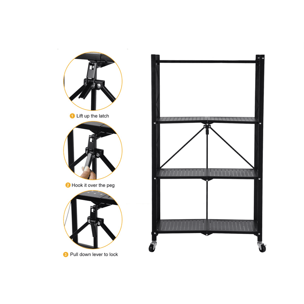 Foldable Series Metal Rack Shelves 4-Tier - Simple Deluxe