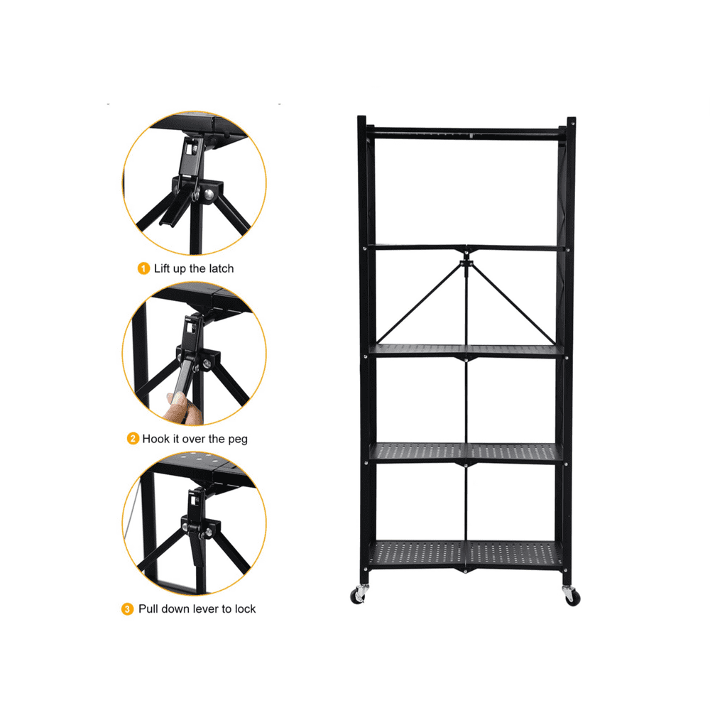 Foldable Series Metal Rack Shelves 5-Tier – Simple Deluxe