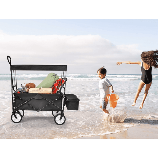 Heavy Duty Folding Portable Hand Cart with Removable Canopy - Simple Deluxe