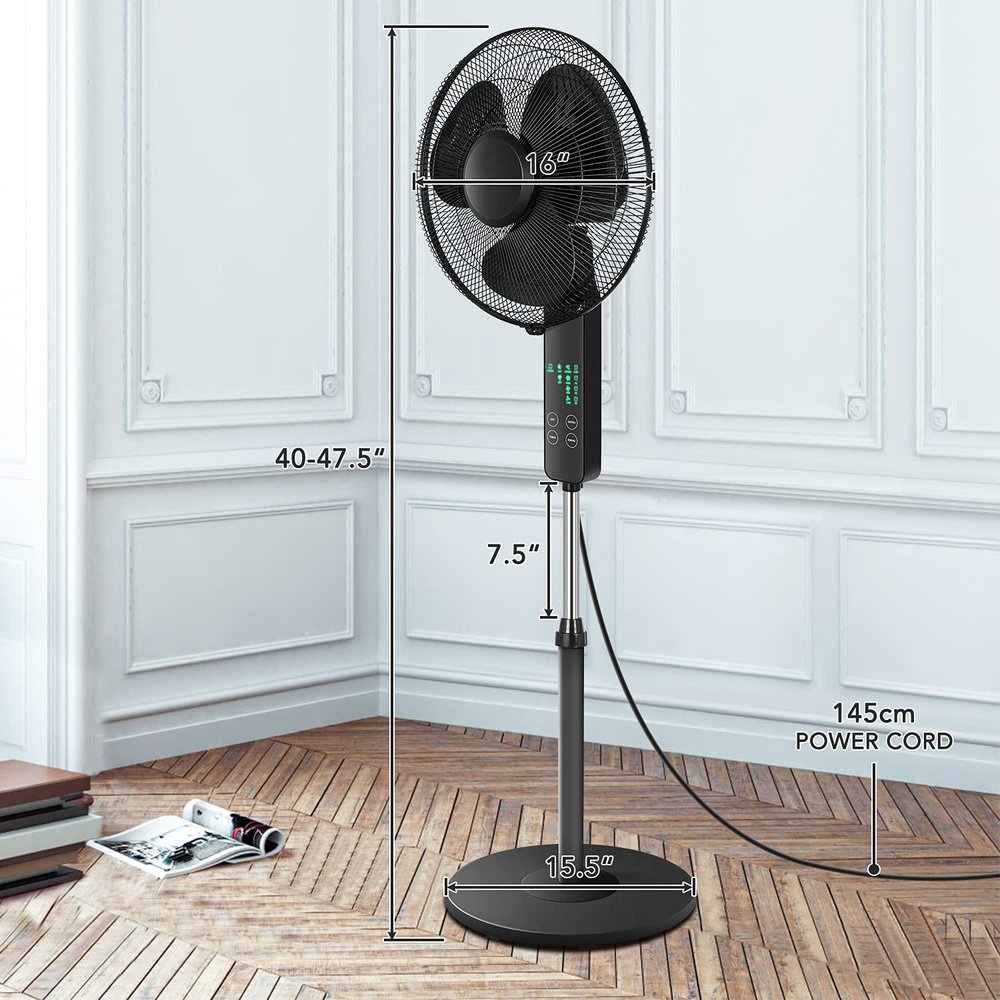 Oscillating Standing Fan with Remote Control-16inch - Simple Deluxe