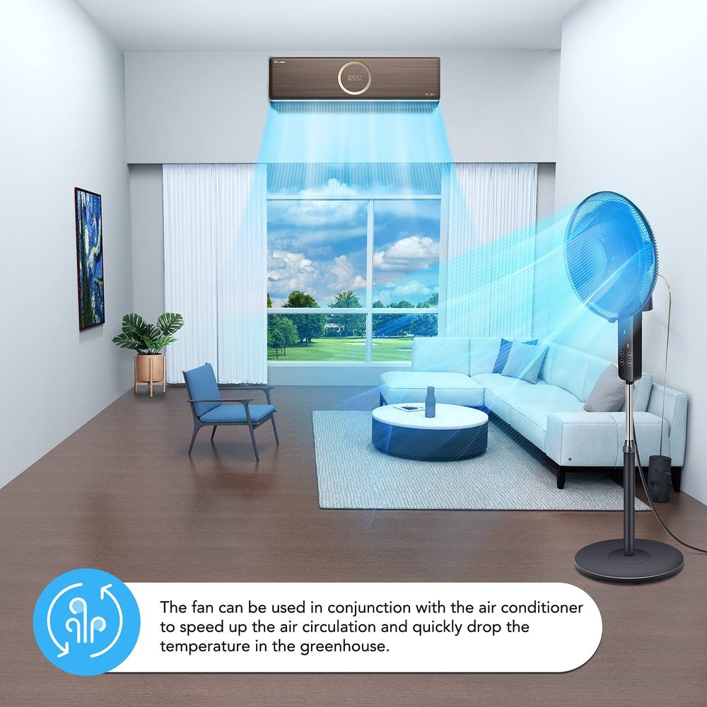 Stand Fan Remote Oscillating Standing Fan with Remote Control-16inch – Simple Deluxe